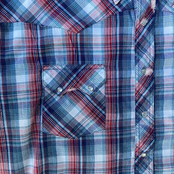 Wrangler VTG Rustler 2X Western short Sleeve Patriotic with silver accents - Picture 4 of 11